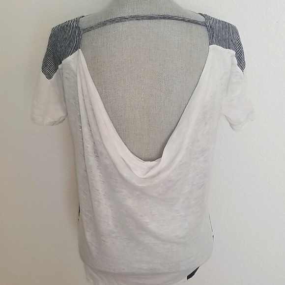 Club Monoco Draped Back Linen top, size small - Picture 3 of 4
